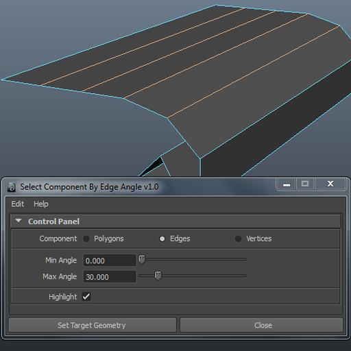 Edge Angle Select: Interactive Mesh Selection by Edge Angle